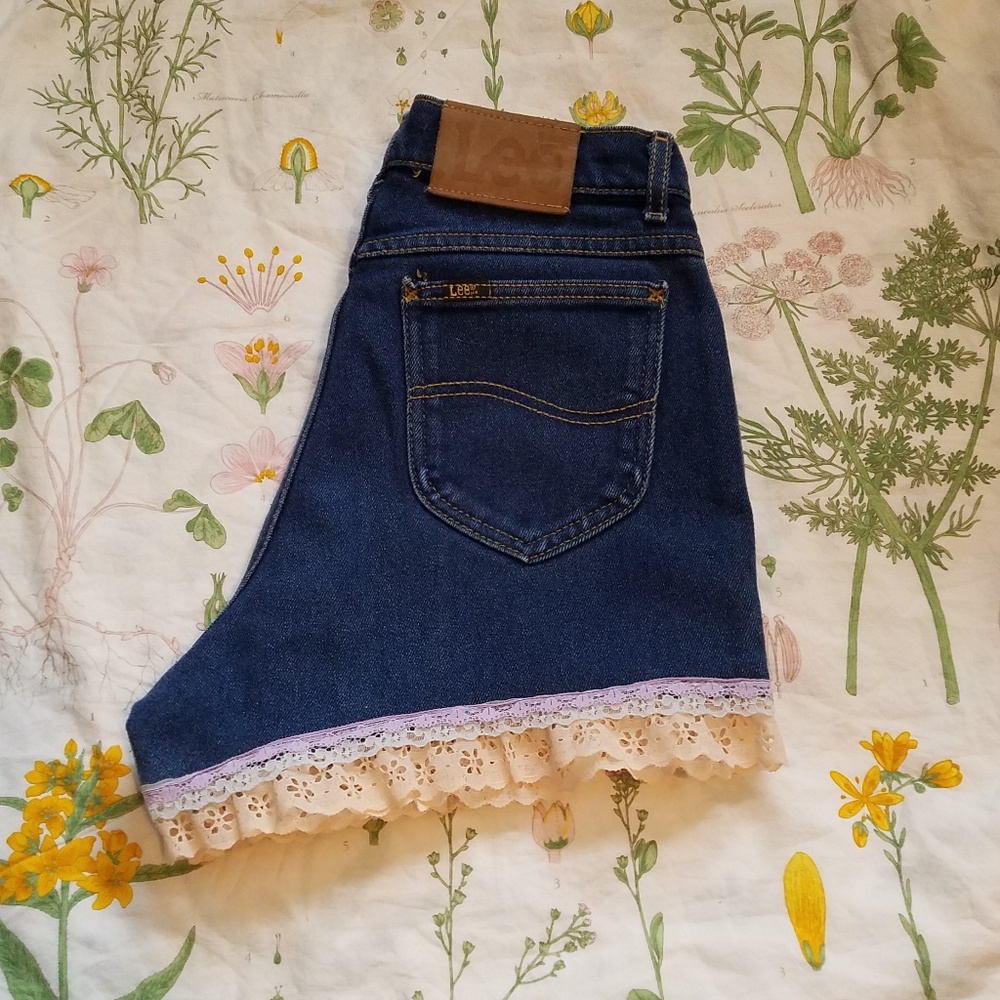 Lee Jeans Upcycled Denim Shorts with Ruffles